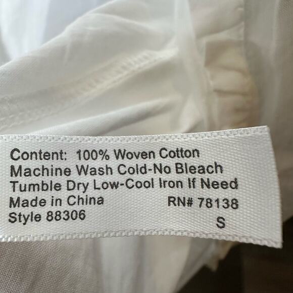 Ella Simone White Lightweight Cotton Ruffle Trim Open Cover Up - Picture 6 of 6